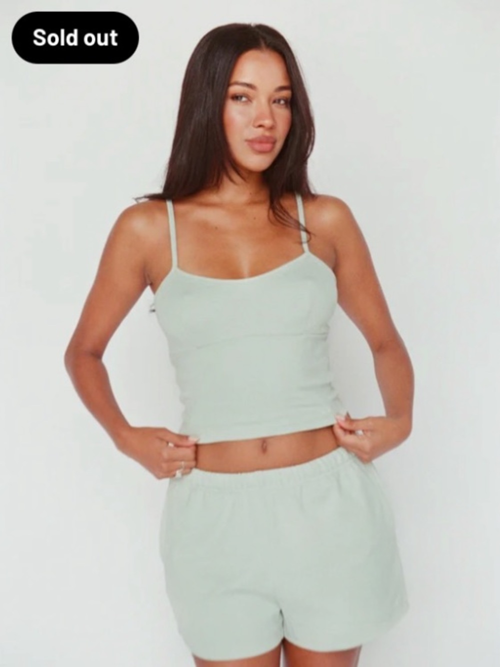 Layere 100% Organic Cotton Shorts Pistachio Cream M NWT